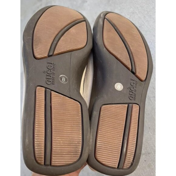 Gucci Beige Brown Suede Horsebit Slip Ons Men's Sz 8 US Shoes Made in Italy - Picture 13 of 15